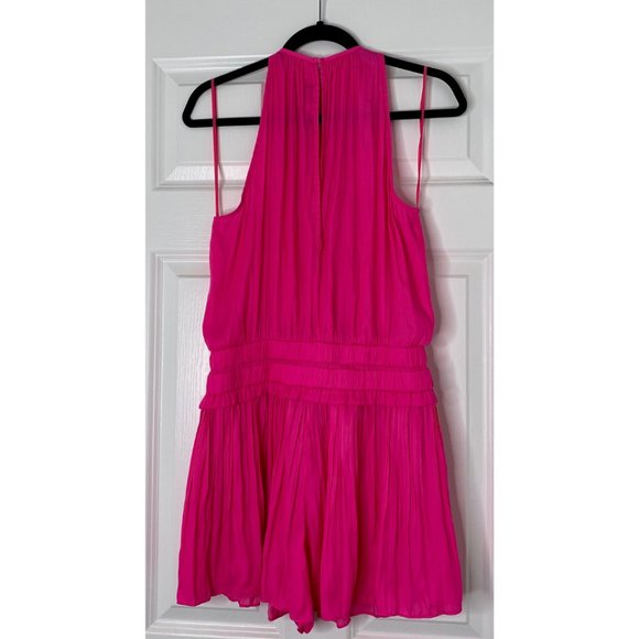 DO+BE HOT PINK PLEATED ROMPER SIZE LARGE - Picture 4 of 5